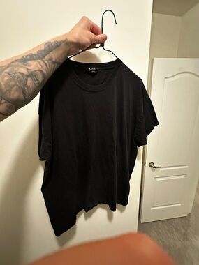 Boohoo Black Oversized Crewneck Tee